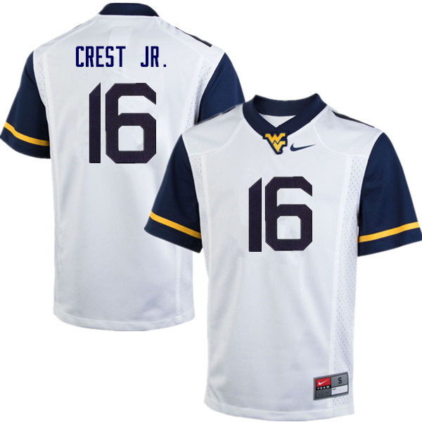 Men #16 William Crest Jr. West Virginia Mountaineers College Football Jerseys Sale-White - Click Image to Close